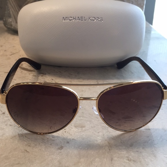 Michael Kors Blair Aviator Sunglasses, bronze lens